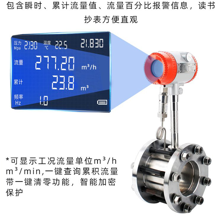 一体式涡街流量计液晶显示图