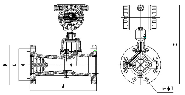 防爆旋进旋涡流量计外形图