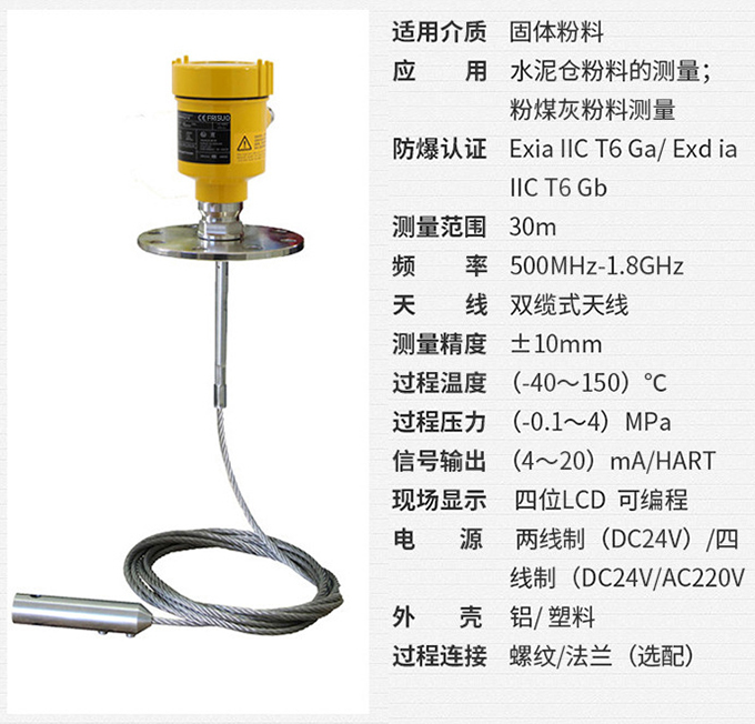 雷达波液位计RD712技术参数表图