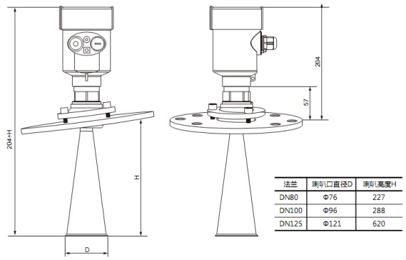 工业雷达液位计RD706外形尺寸图
